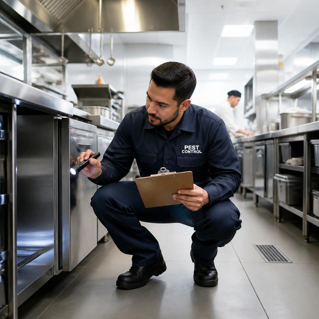 Inspeção em cozinha comercial profissional